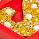 Chocoladeletter_goud_sint_detail